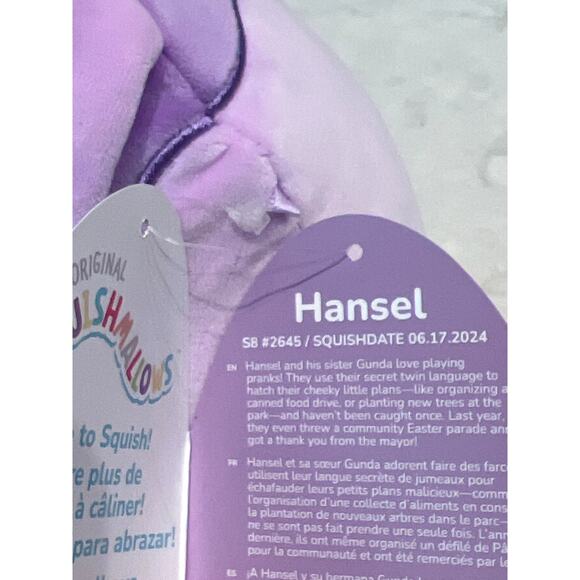Squishmallow 8” Hansel the Blueberry Bunny NWT  - hard to find - Picture 7 of 8